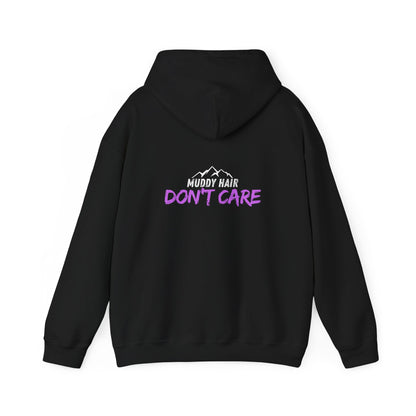 Muddy Hair, Don't Care Hoodie – Unisex Heavy Blend Sweatshirt for Outdoor Lovers