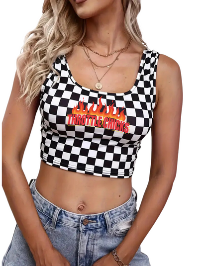 Checkered Cropped Tank